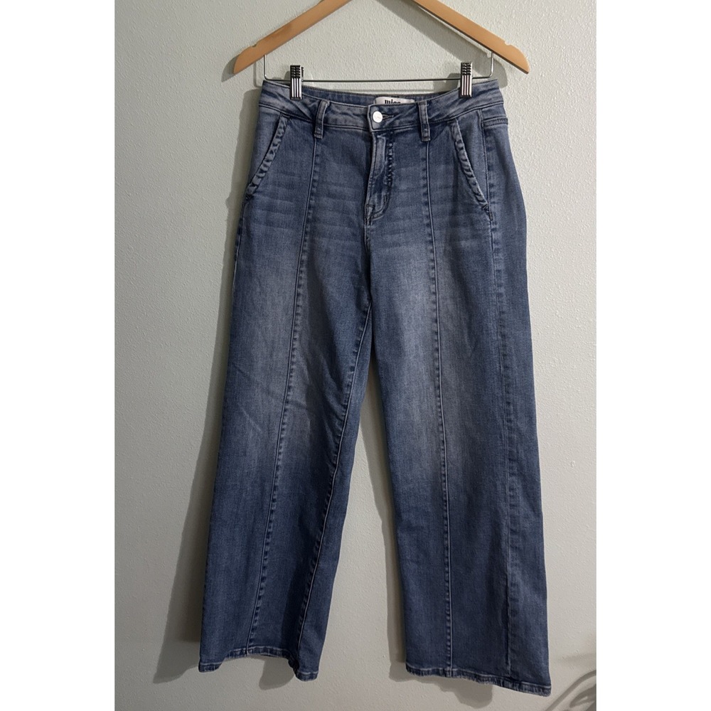 MICA LOS ANGELES Wide Leg Jeans Size 27x29 Light Wash Trendy stretch